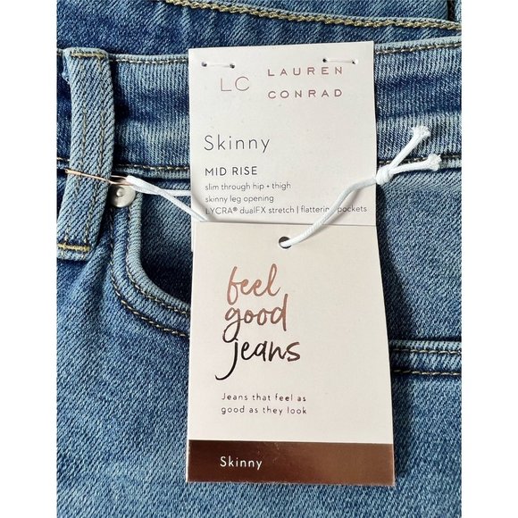 SODL LC Lauren Conrad Womens Mid Rise Skinny Jeans Plus Size 14W NWT - Picture 4 of 8